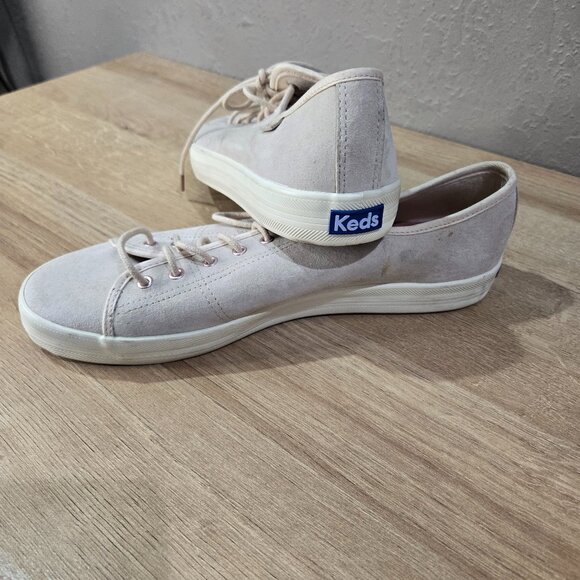Keds Kick Start Suede Lace-Up Sneaker w/Dear Foam, Light Pink, Sz 9.5 - Picture 2 of 4